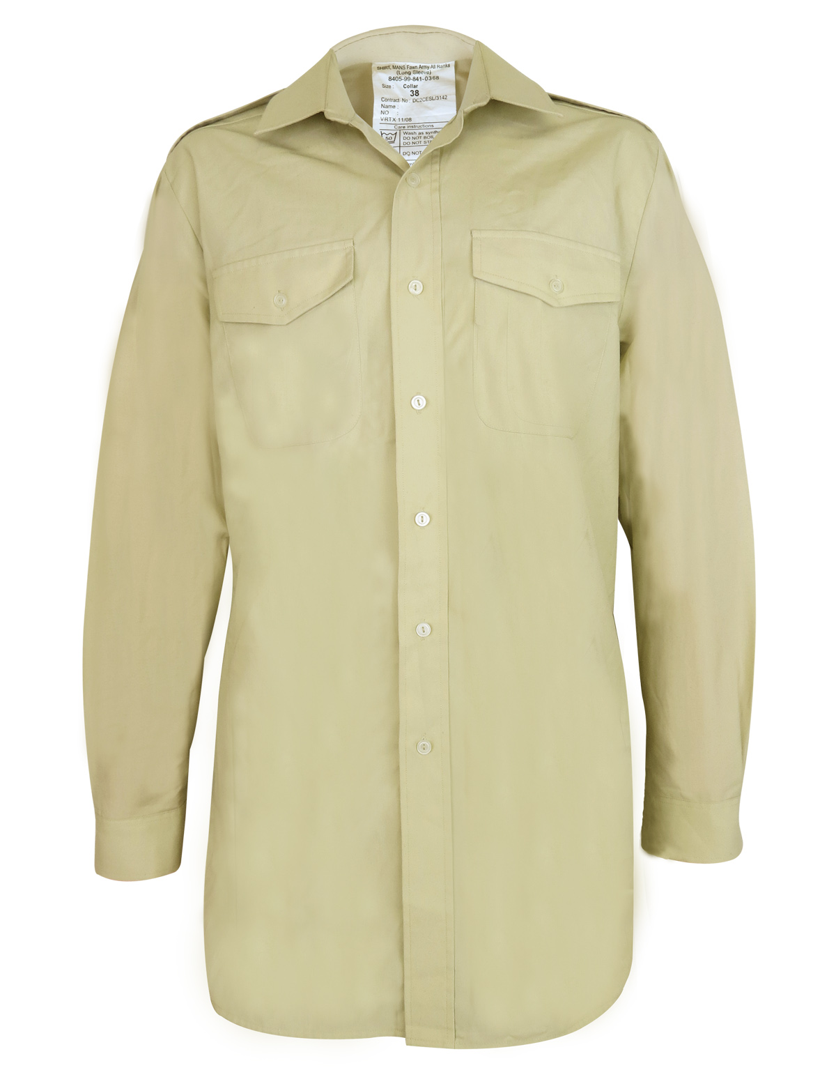 New Mens Long Sleeve Fawn Army Shirt (No.2 FAD) by British Army